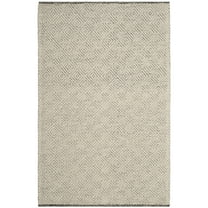 SAFAVIEH Natura Eanna Geometric Wool Area Rug, Ivory/Light Grey, 4' x 6'