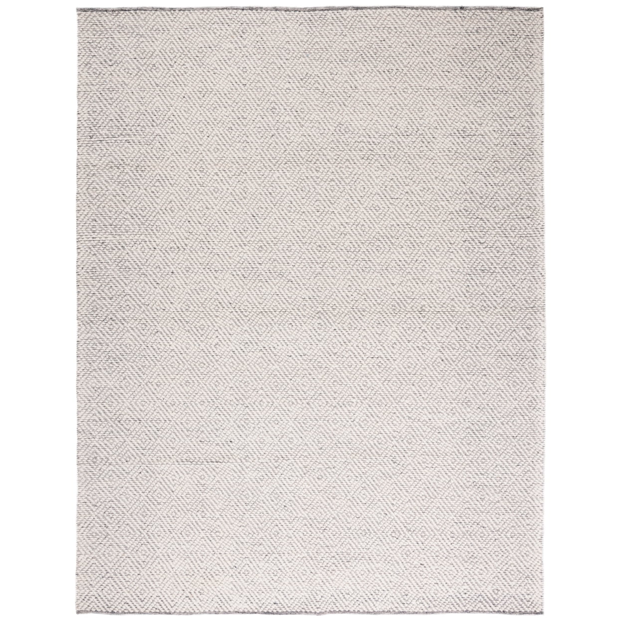 Ivory and Light Grey Hand-Tufted Wool Square Rug