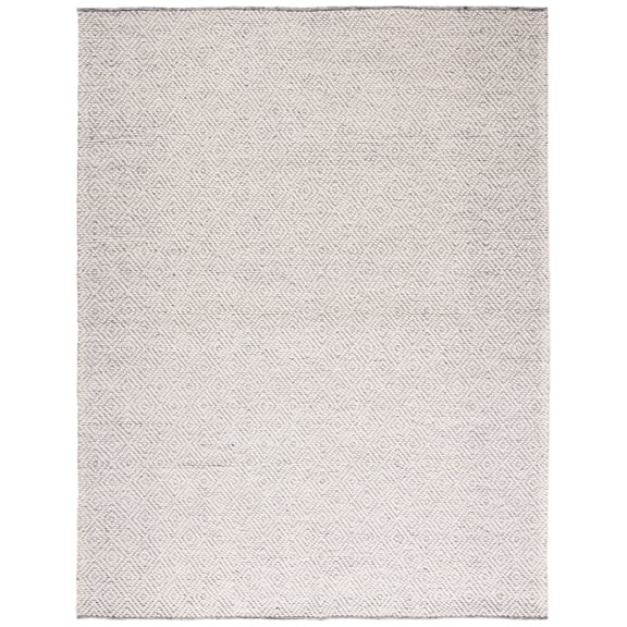 SAFAVIEH Natura Eanna Geometric Wool Area Rug, Ivory/Light Grey, 9' x 12'