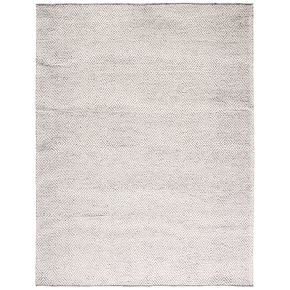 SAFAVIEH Natura Eanna Geometric Wool Runner Rug, Ivory/Light Grey, 2'3" x 8'