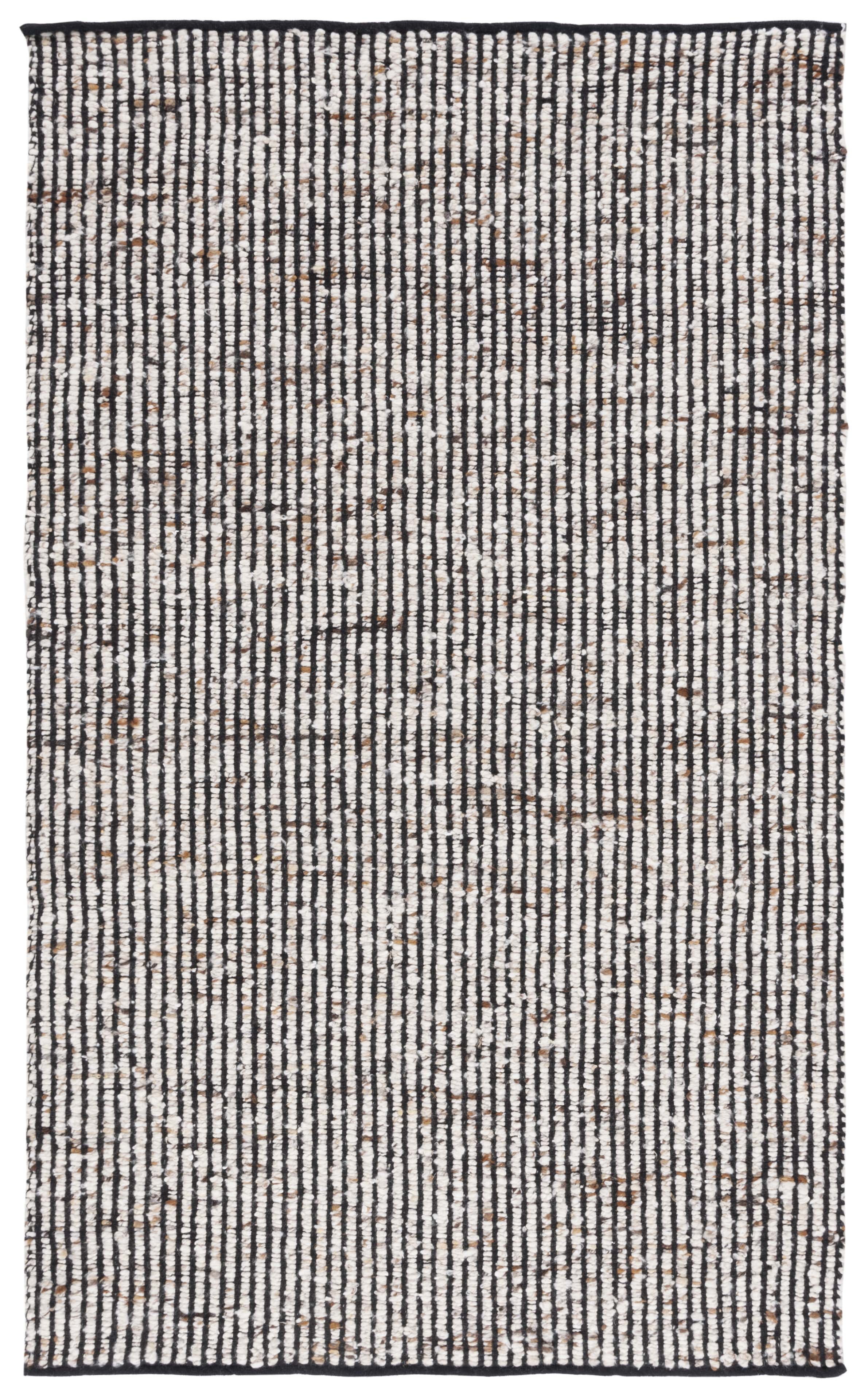 Artisan-Crafted Black Wool 8' x 10' Handwoven Area Rug