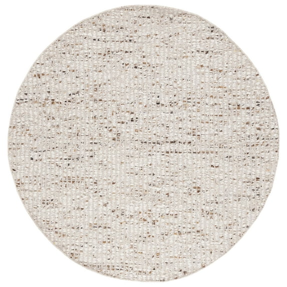 SAFAVIEH Natura Edith Distressed Area Rug, Ivory/Beige, 6' x 6' Round
