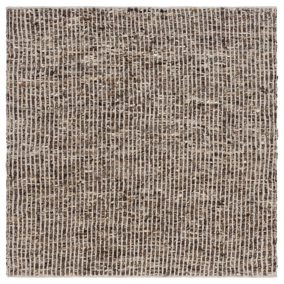 SAFAVIEH Natura Edith Distressed Area Rug, Ivory/Taupe, 6' x 6' Square
