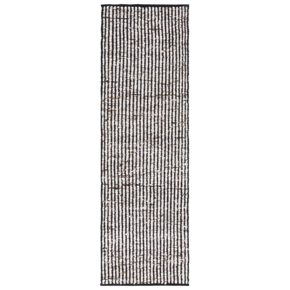 SAFAVIEH Natura Edith Distressed Runner Rug, Black/Ivory, 2'3" x 8'