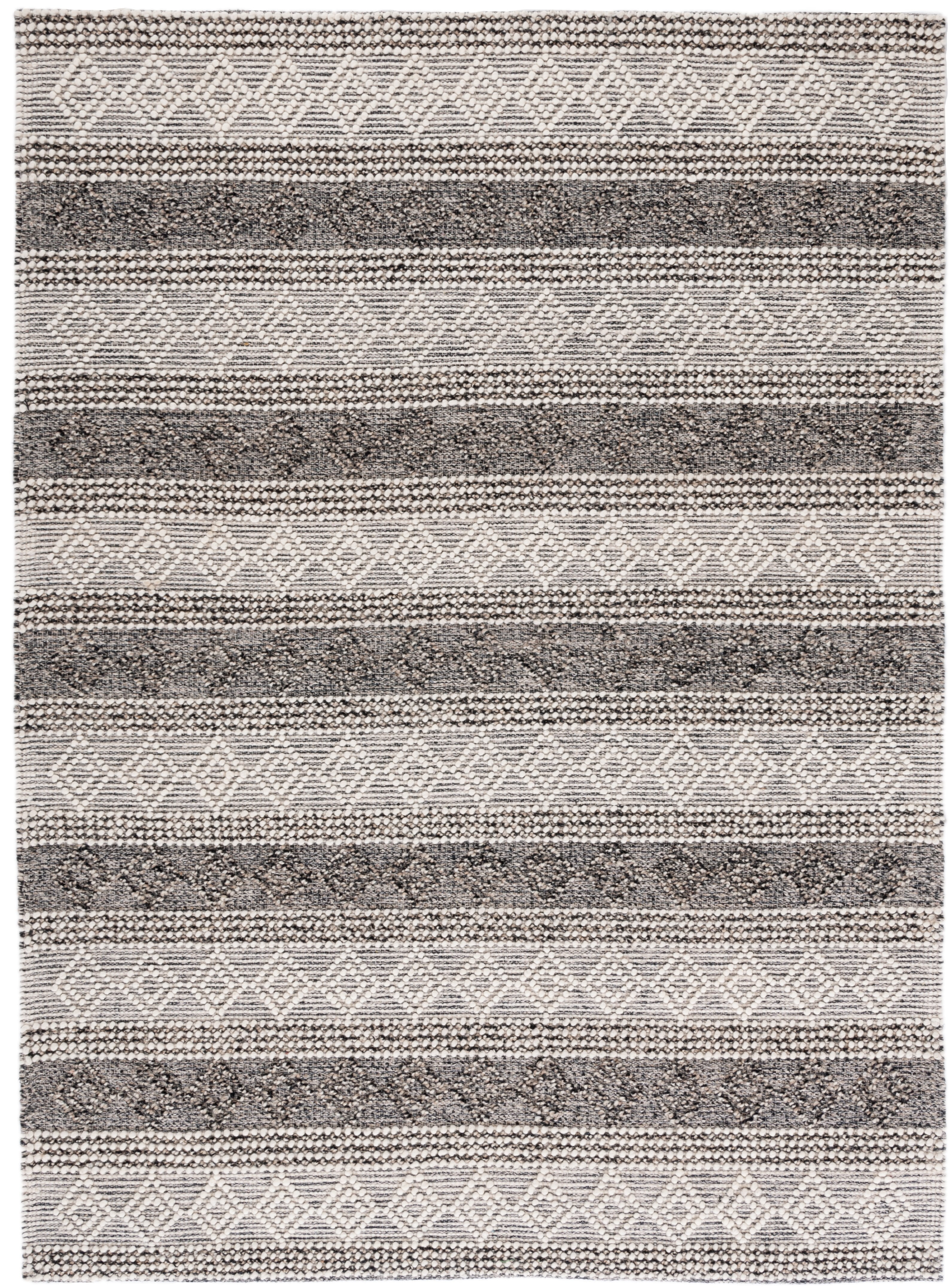 SAFAVIEH Natura Elinor Geometric Striped Area Rug, Ivory/Black, 5' x 8'
