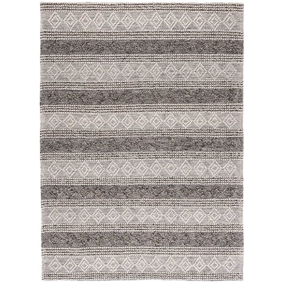 SAFAVIEH Natura Elinor Geometric Striped Area Rug, Ivory/Black, 8' x 10'