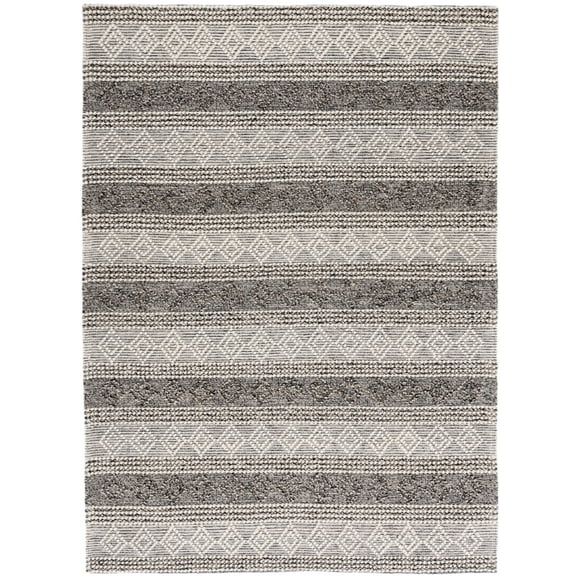 SAFAVIEH Natura Elinor Geometric Striped Area Rug, Ivory/Black, 8' x 10'