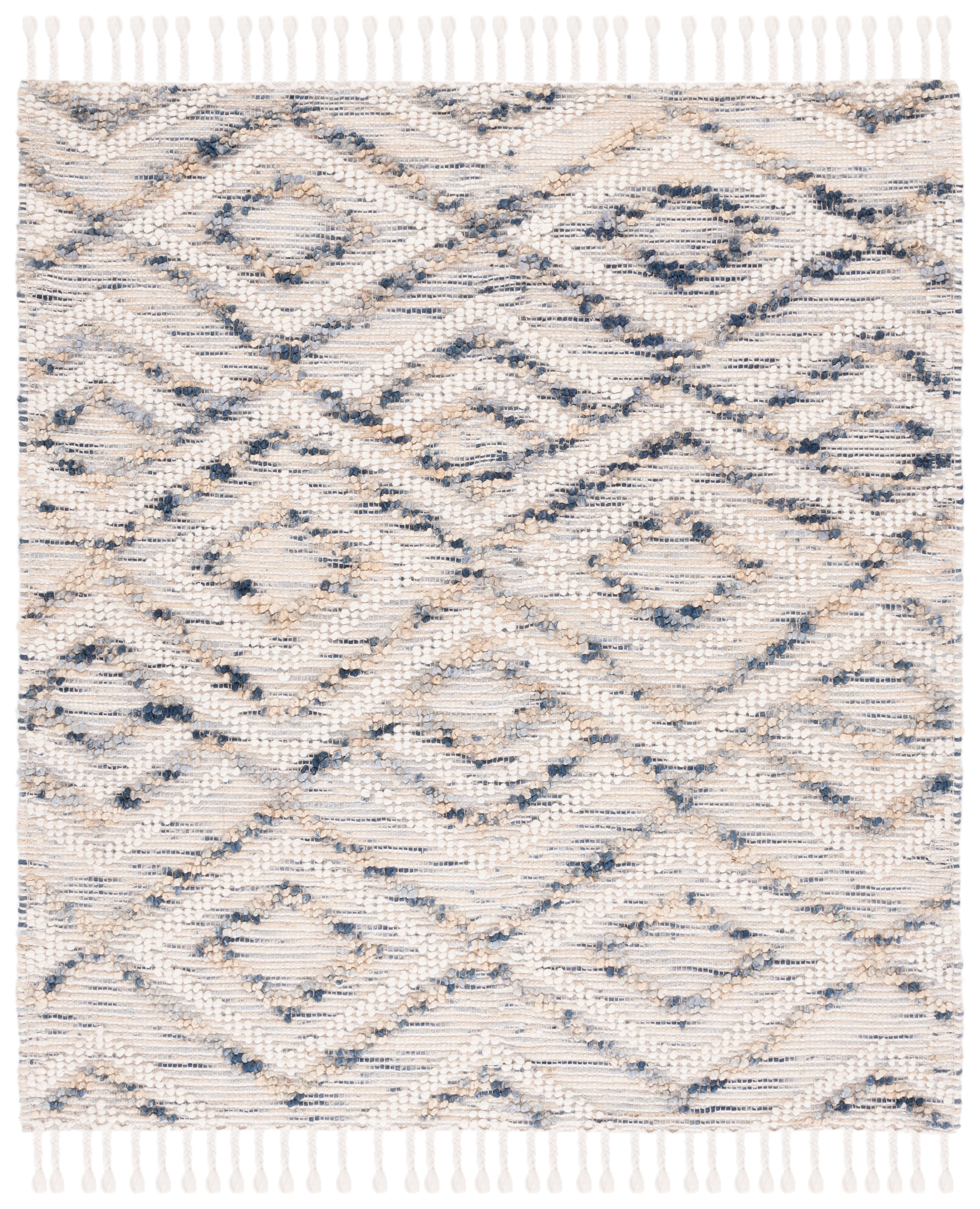 SAFAVIEH Natura Embla Southwestern Area Rug, Ivory/Blue, 6' x 6' Square