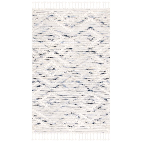 SAFAVIEH Natura Embla Southwestern Area Rug, Ivory/Blue, 6' x 9'