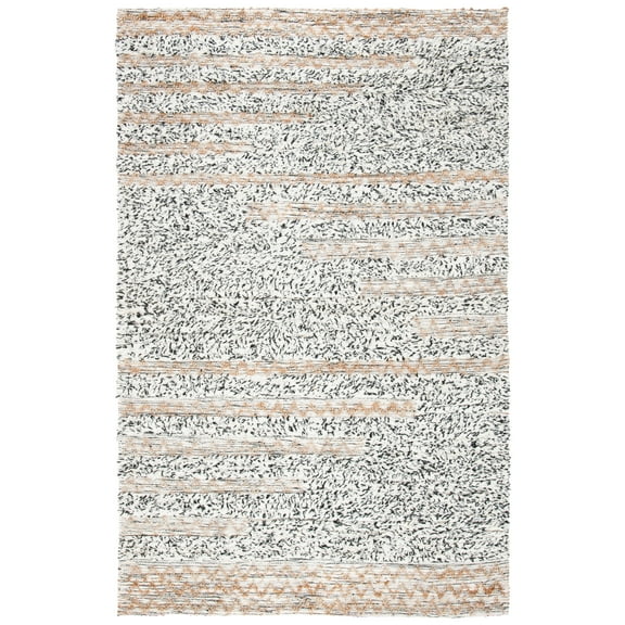 SAFAVIEH Natura Emmit Abstract Area Rug, Ivory/Black, 4' x 6'