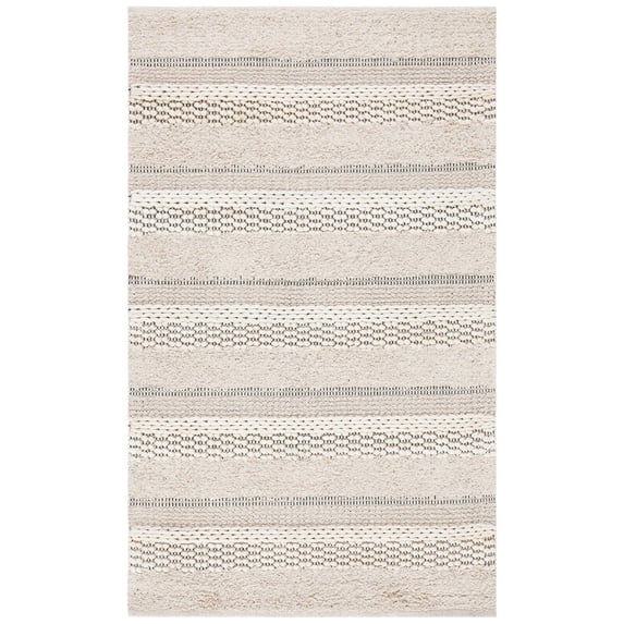 SAFAVIEH Natura Ermintrude Striped Cotton Area Rug, Ivory, 8' x 10'