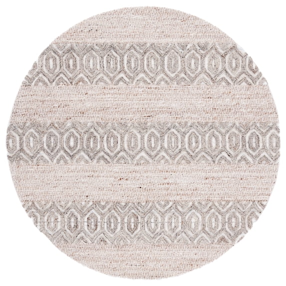 SAFAVIEH Natura Ernesto Geometric Area Rug, Beige/Ivory, 6' x 6' Round