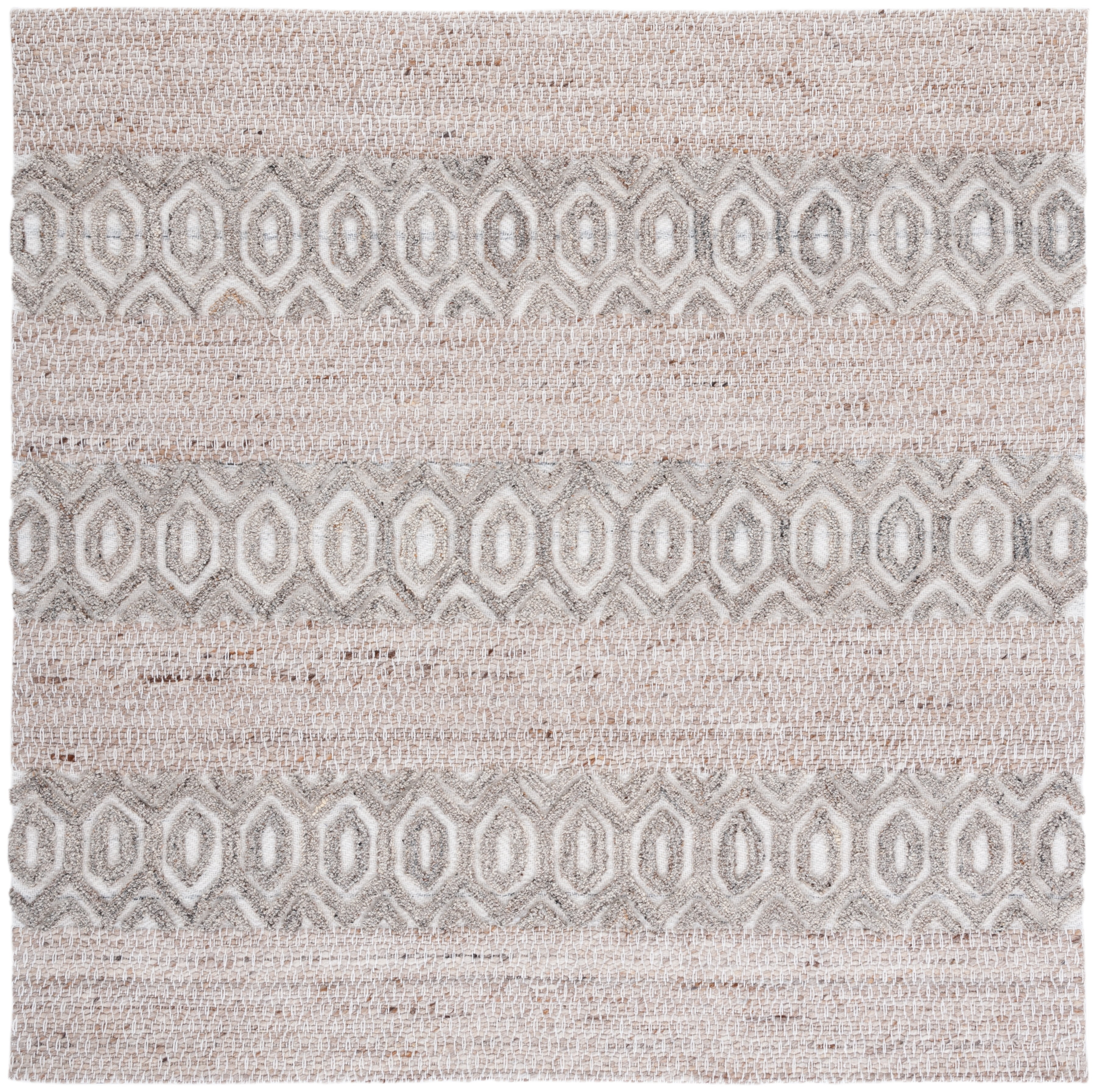 SAFAVIEH Natura Ernesto Geometric Area Rug, Beige/Ivory, 6' x 6' Square