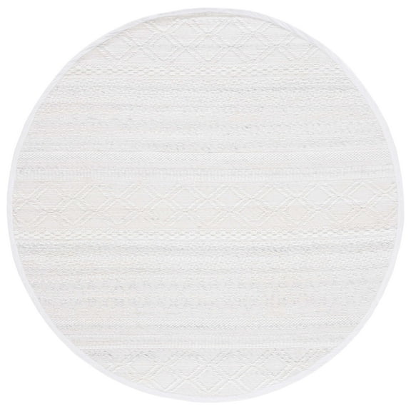 SAFAVIEH Natura Felicity Geometric Polyester Area Rug, Ivory, 6' x 6' Round