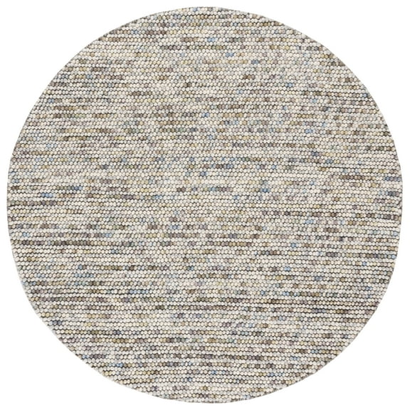 SAFAVIEH Natura Feride Geometric Area Rug, Ivory/Multi, 6' x 6' Round