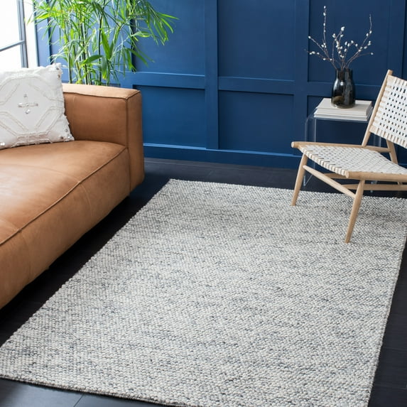 SAFAVIEH Natura Feride Geometric Area Rug, Light Grey/Ivory, 6' x 9' - Scandinavian Design, Light Grey & Ivory, Handmade Wool Blend, Ideal for Living Room, Bedroom, Dining Space