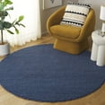 thumbnail image 1 of SAFAVIEH Natura Feride Geometric Area Rug, Navy/Blue, 8' x 8' Round - Scandinavian Design, Navy & Blue, Handmade Wool Blend, Ideal for Living Room, Bedroom, Dining Space, 1 of 10