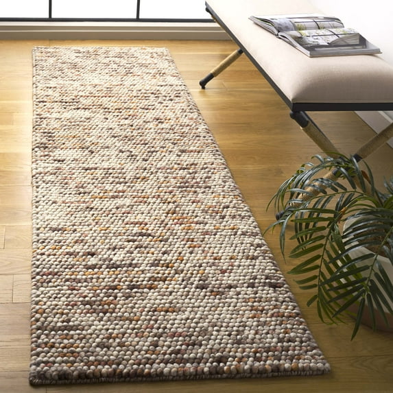 SAFAVIEH Natura Feride Geometric Runner Rug, Dark Brown/Beige, 2'3" x 8' - Scandinavian Design, Dark Brown & Beige, Handmade Wool Blend, Ideal for Living Room, Bedroom, Dining Space, Entryway, Hallwa