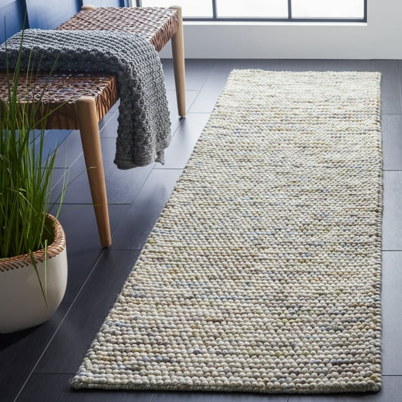 SAFAVIEH Natura Feride Geometric Runner Rug, Ivory/Multi, 2'3" x 6' - Scandinavian Design, Ivory & Multi, Handmade Wool Blend, Ideal for Living Room, Bedroom, Dining Space, Entryway, Hallway, Kitchen