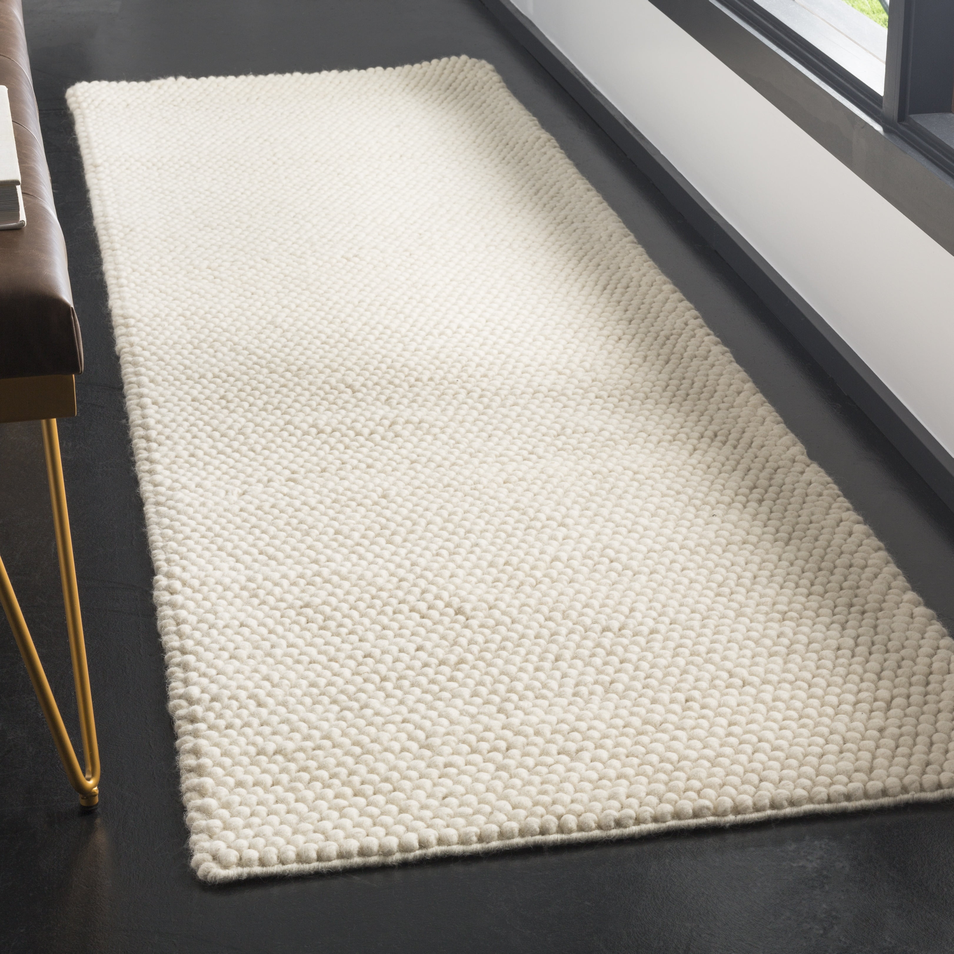 SAFAVIEH Natura Feride Solid Braided Wool Runner Rug, Ivory, 2' x 14' - Scandinavian Design, Ivory, Handmade Wool Blend, Ideal for Living Room, Bedroom, Dining Space, Entryway, Hallway, Kitchen
