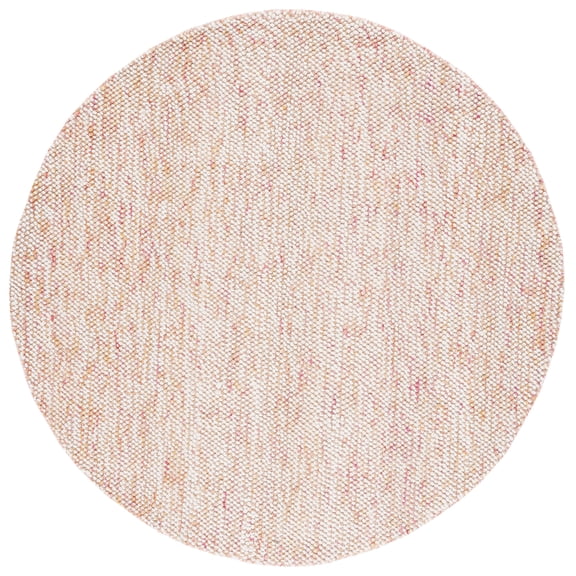 SAFAVIEH Natura Finn Distressed Area Rug, Red/Ivory, 6' x 6' Round
