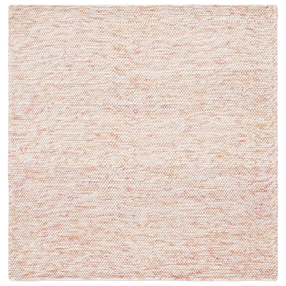 SAFAVIEH Natura Finn Distressed Area Rug, Red/Ivory, 6' x 6' Square