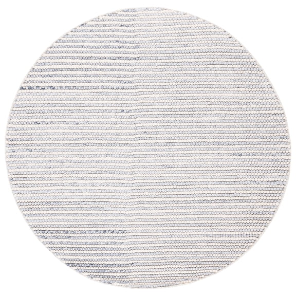 SAFAVIEH Natura Fredrick Striped Area Rug, Ivory/Blue, 6' x 6' Round