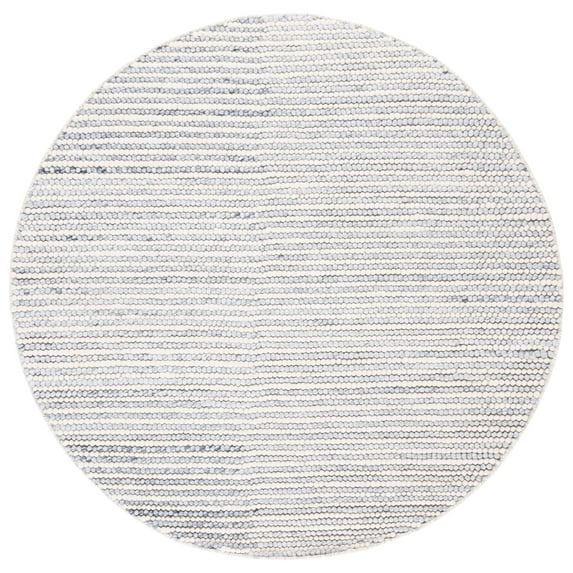 SAFAVIEH Natura Fredrick Striped Area Rug, Ivory/Blue, 8' x 8' Round