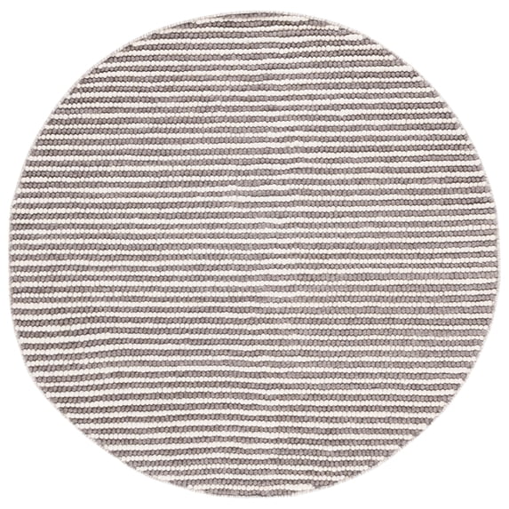 SAFAVIEH Natura Fredrick Striped Area Rug, Ivory/Dark Brown, 6' x 6' Round