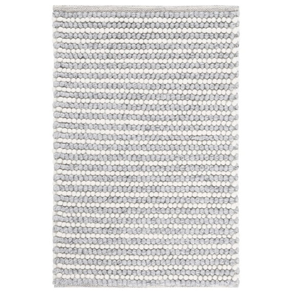 SAFAVIEH Natura Fredrick Striped Area Rug, Ivory/Grey, 2' x 3'