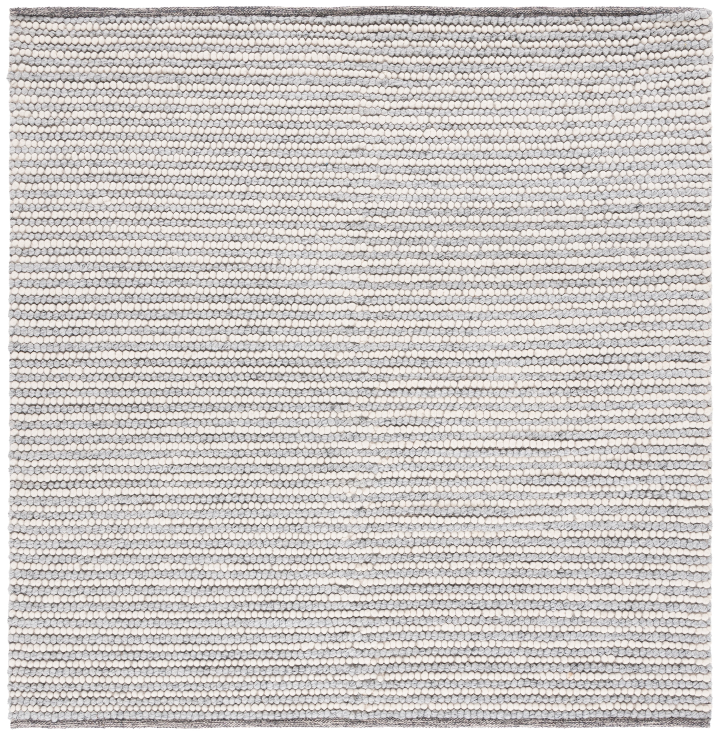 SAFAVIEH Natura Fredrick Striped Area Rug, Ivory/Grey, 6' x 6' Square