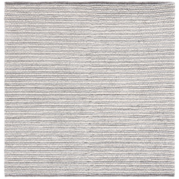 SAFAVIEH Natura Fredrick Striped Area Rug, Ivory/Grey, 6' x 6' Square