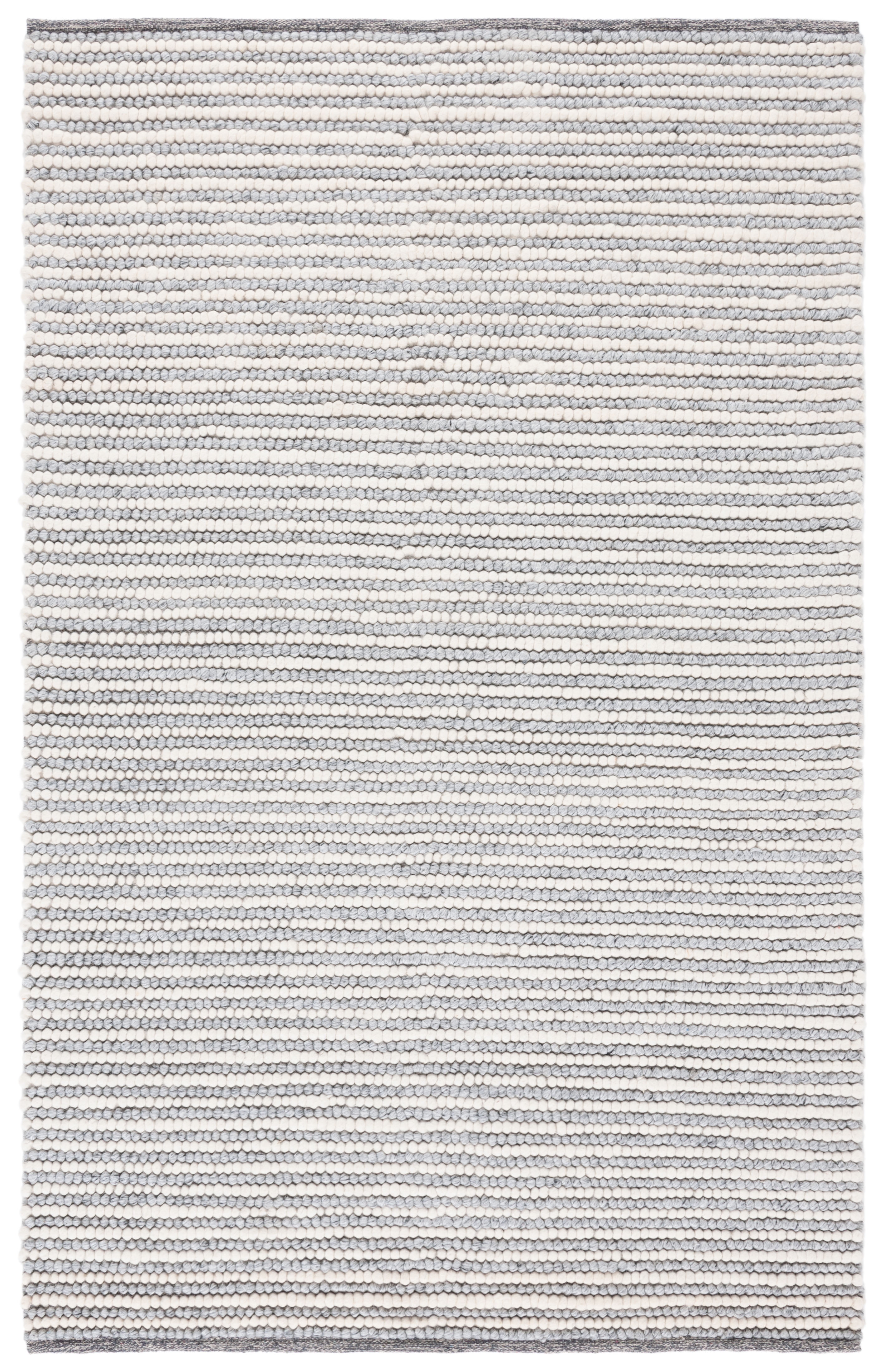 SAFAVIEH Natura Fredrick Striped Area Rug, Ivory/Grey, 6' x 9'