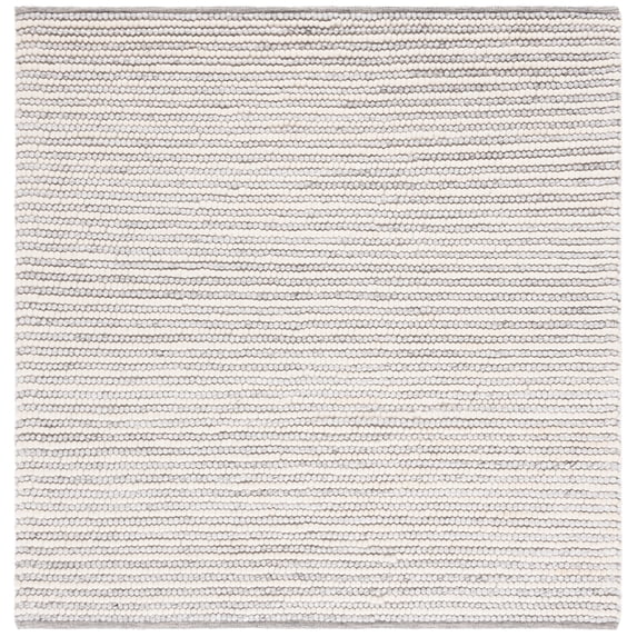 SAFAVIEH Natura Fredrick Striped Area Rug, Ivory/Light Grey, 4' x 4' Square