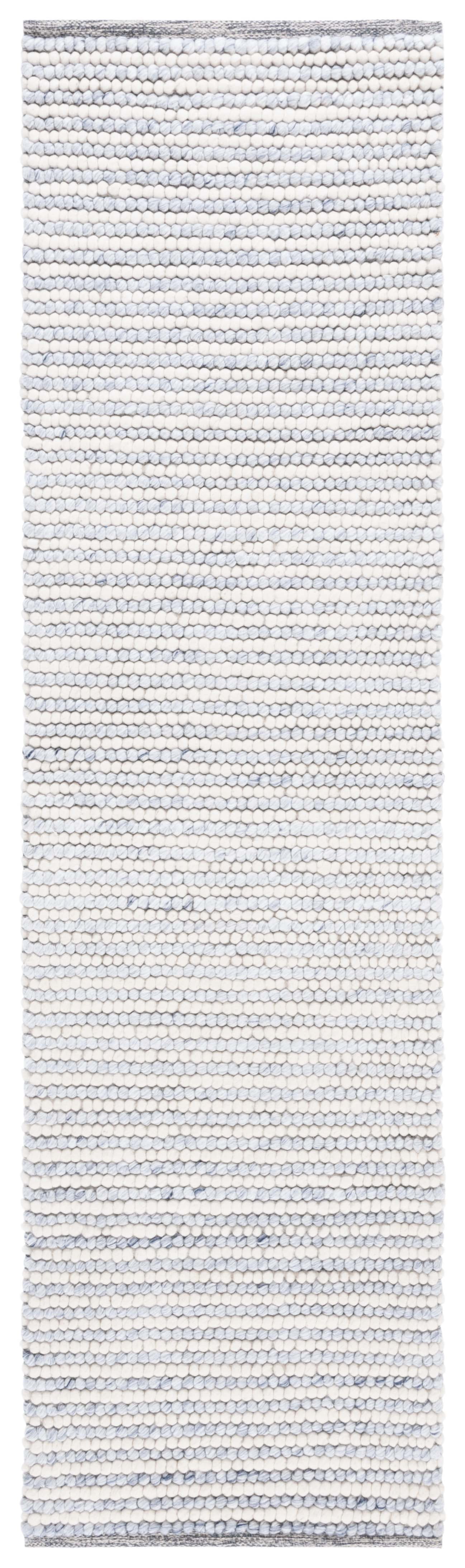 SAFAVIEH Natura Fredrick Striped Runner Rug, Ivory/Blue, 2'3" x 11'