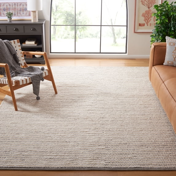 SAFAVIEH Natura Fredrick Striped Runner Rug, Ivory/Light Grey, 2'3" x 11'