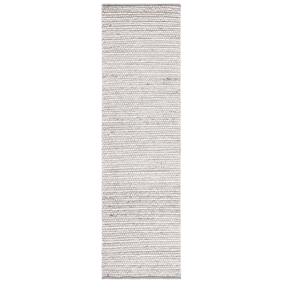 SAFAVIEH Natura Fredrick Striped Runner Rug, Ivory/Light Grey, 2'3" x 5'