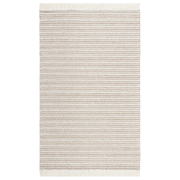 SAFAVIEH Natura Frona Striped Wool Area Rug, Taupe/Ivory, 6' x 9'