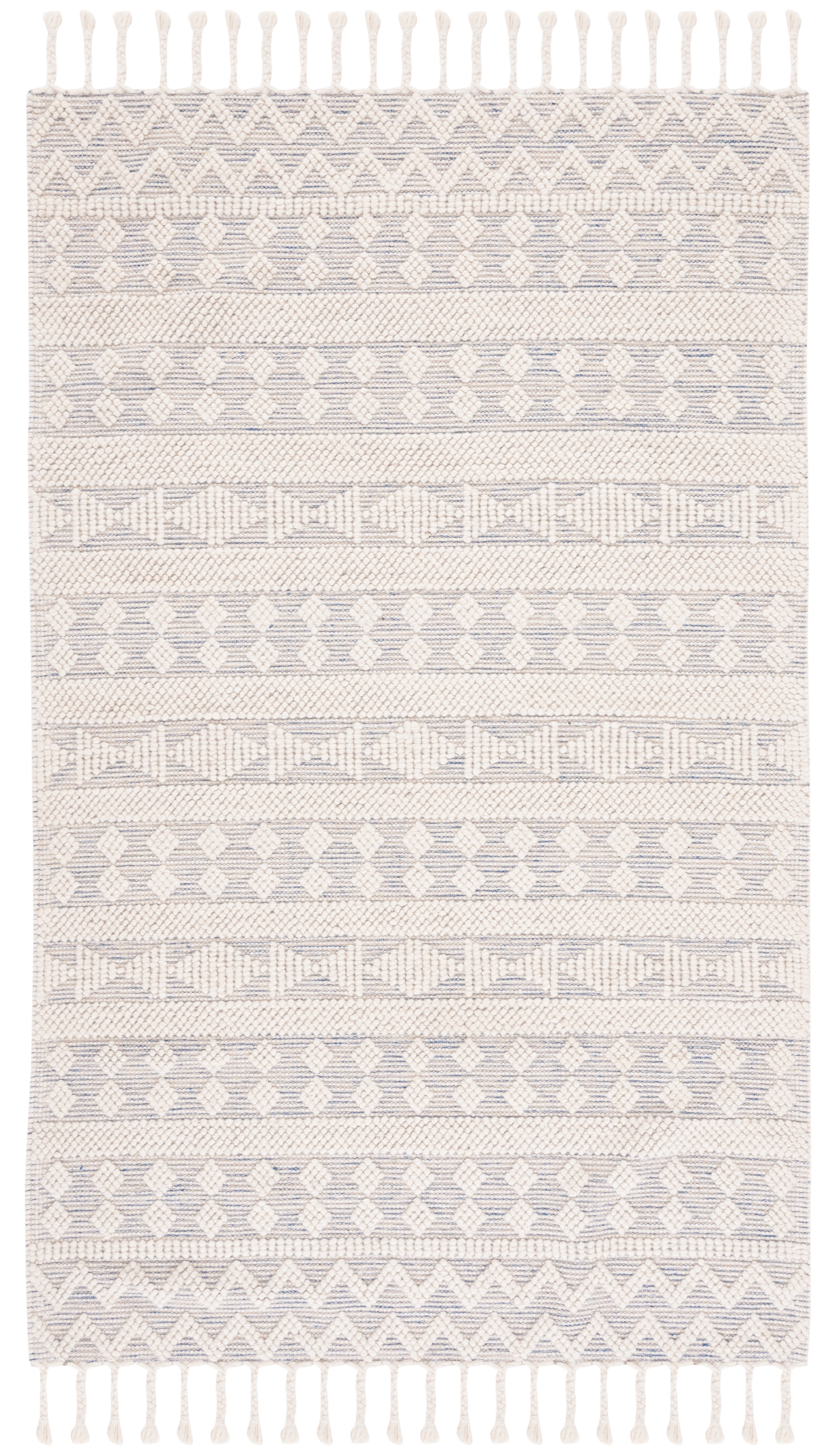 SAFAVIEH Natura Fulton Southwestern Wool Area Rug, Ivory/Blue, 8' x 10'