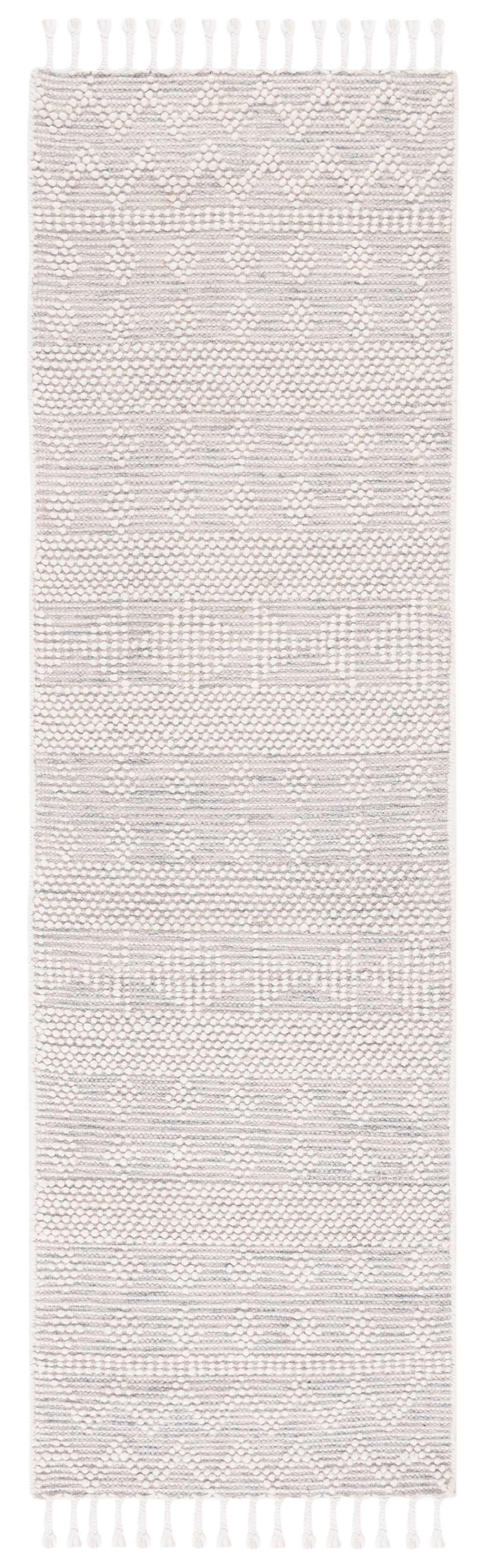 SAFAVIEH Natura Fulton Southwestern Wool Runner Rug, Ivory/Blue, 2'3" x 8'