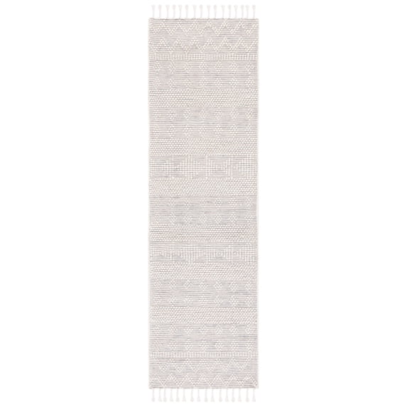 SAFAVIEH Natura Fulton Southwestern Wool Runner Rug, Ivory/Blue, 2'3" x 8'
