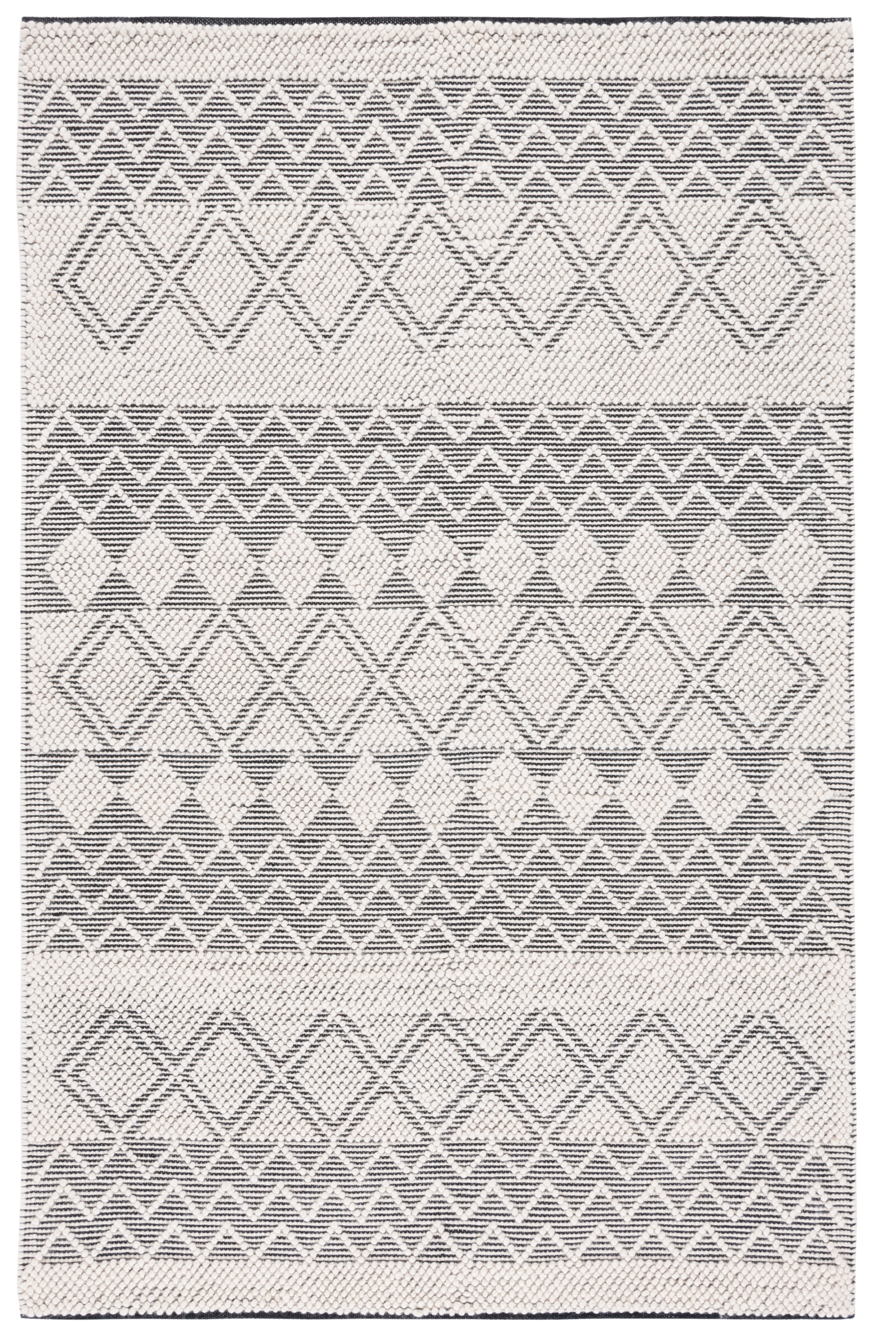 SAFAVIEH Natura Georgiana Diamond Area Rug, Black/Ivory, 5' x 8'