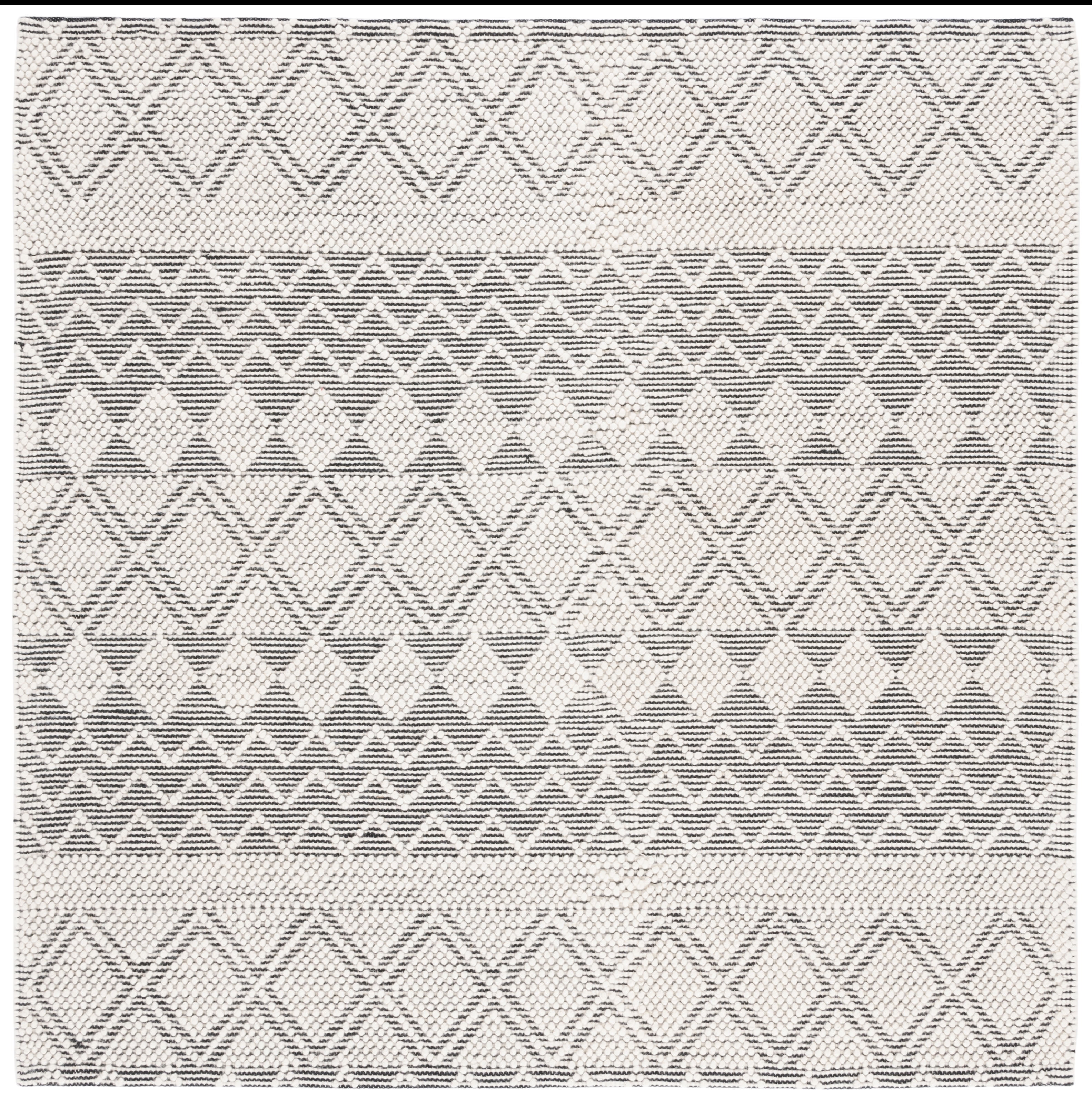 SAFAVIEH Natura Georgiana Diamond Area Rug, Black/Ivory, 6' x 6' Square ...