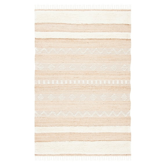 SAFAVIEH Natura Gladwin Striped Area Rug, Natural/Ivory, 5' x 8'