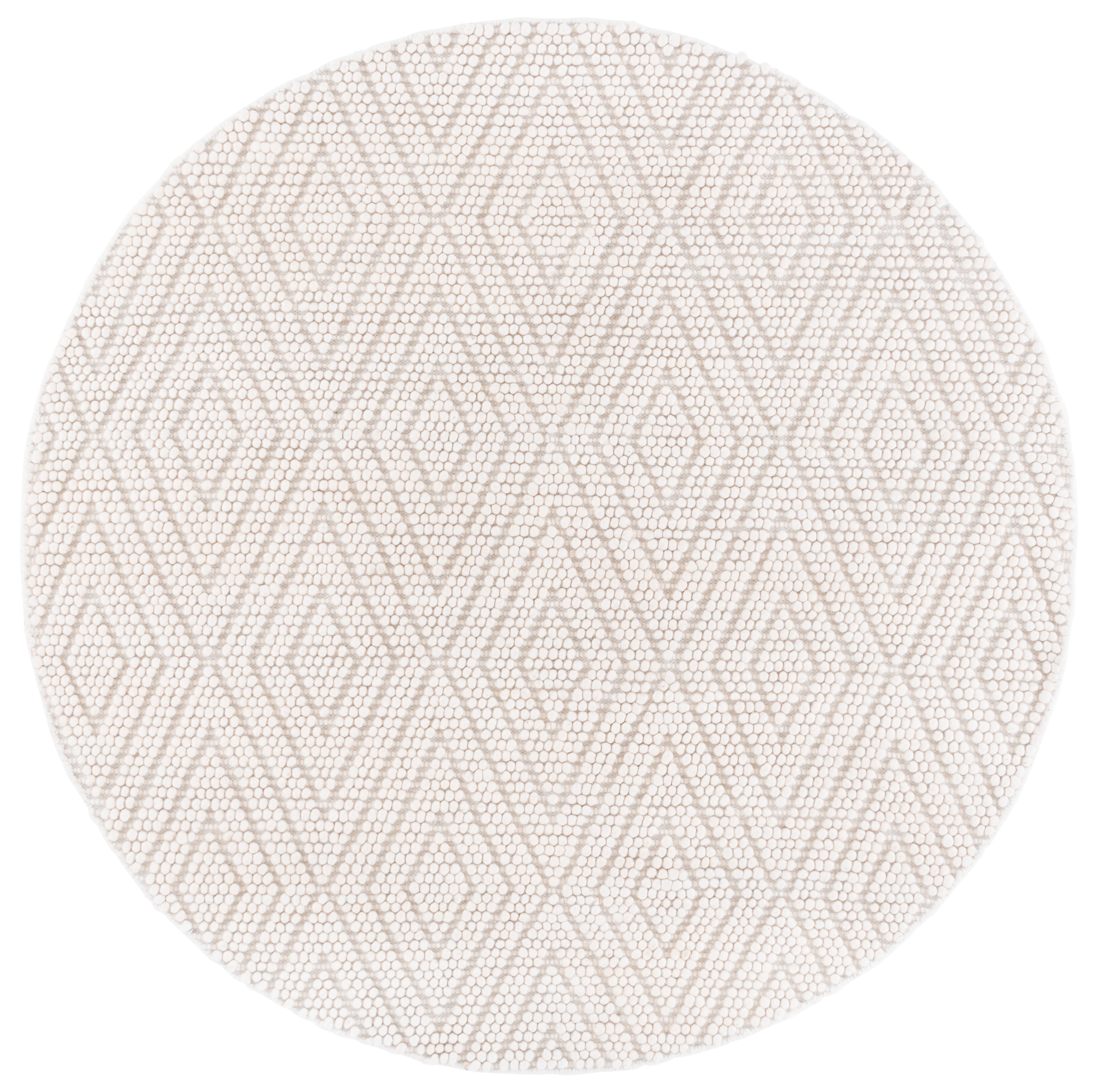SAFAVIEH Natura Glenda Geometric Area Rug, Ivory, 2' x 2' Round ...