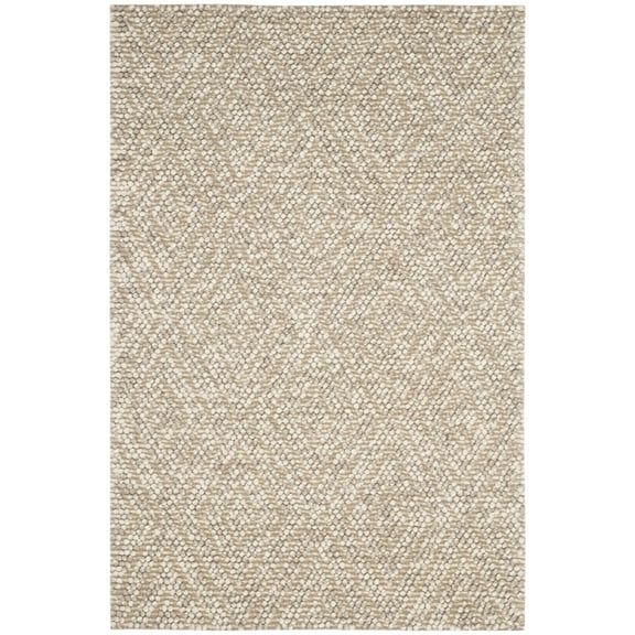 SAFAVIEH Natura Glenda Geometric Diamonds Wool Area Rug, Beige, 4' x 6'