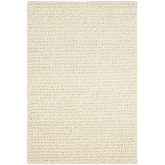SAFAVIEH Natura Glenda Geometric Diamonds Wool Area Rug, Ivory, 4' x 6'