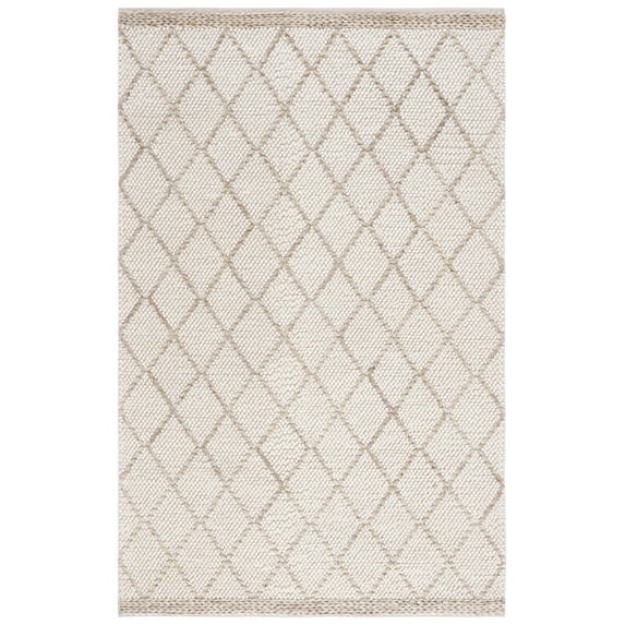 SAFAVIEH Natura Glenn Diamond Area Rug, Ivory/Natural, 5' x 8'