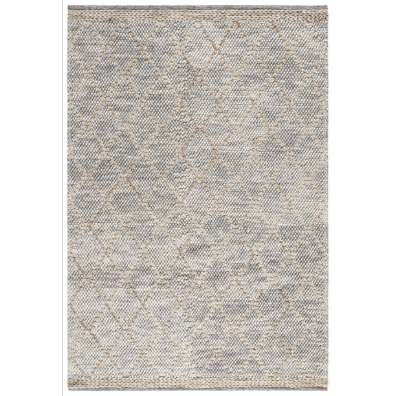 SAFAVIEH Natura Glenn Diamond Area Rug, Light Grey/Natural, 2' x 3'