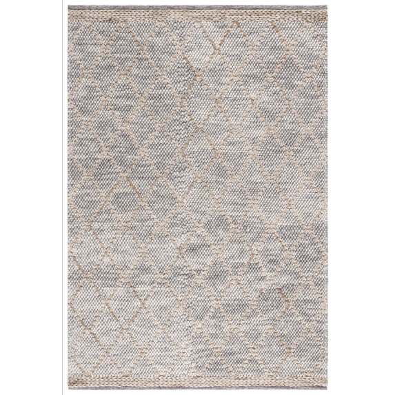SAFAVIEH Natura Glenn Diamond Area Rug, Light Grey/Natural, 3' x 5'